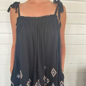Free People Black Babydoll Dress sz L